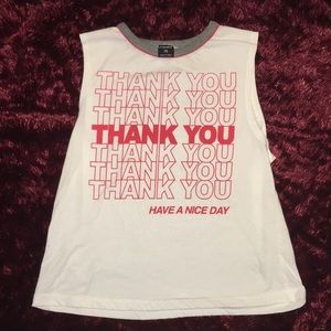 Thank you bag muscle tee crop top